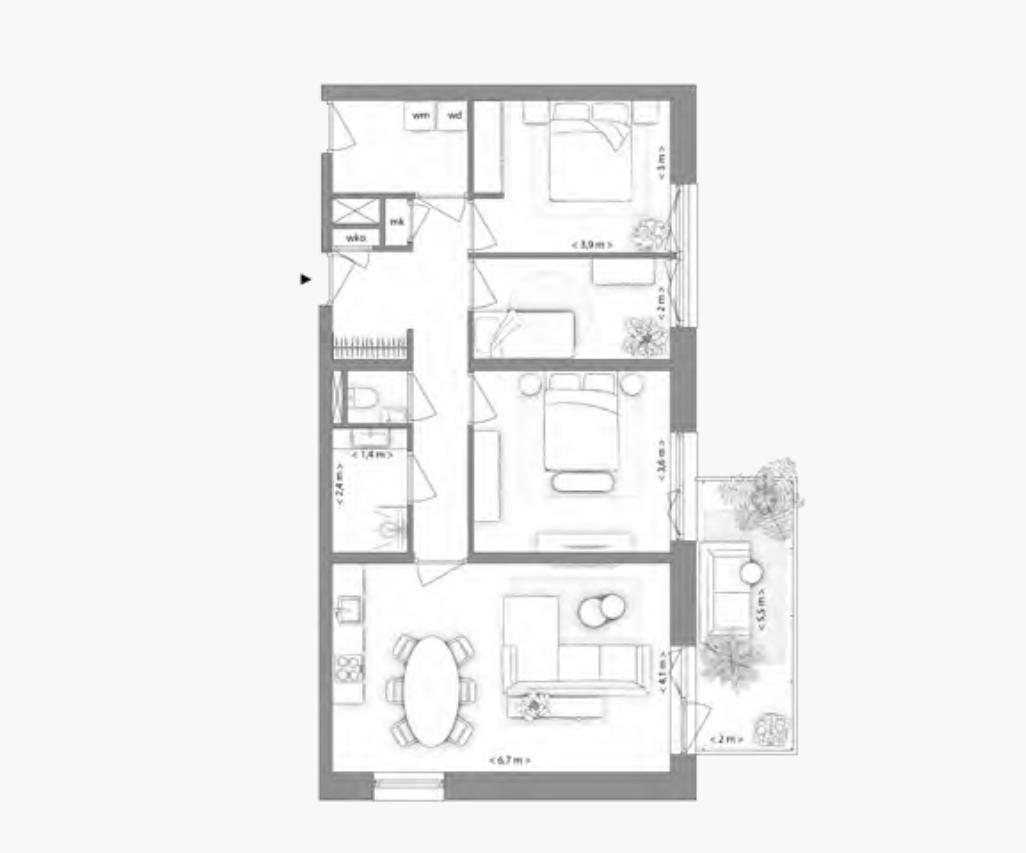Type K appartement | Kavels 3.1.8, 3.2.8, 3.3.8, 3.4.8 | Nieuw Bergen Eindhoven | Gebouw: BLUE | Nieuwbouw schilderwerk | Schilder Eindhoven