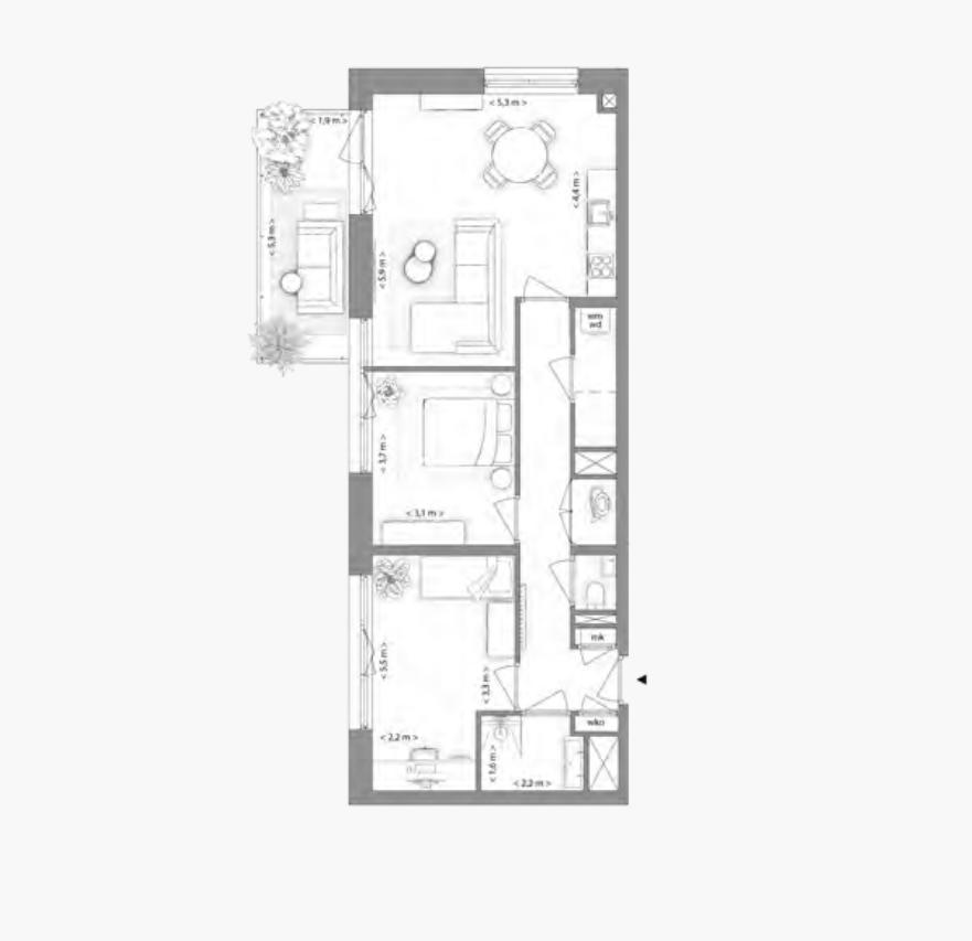 Type K appartement | Kavels 3.1.4, 3.2.4, 3.3.4, 3.4.4 | Nieuw Bergen Eindhoven | Gebouw: BLUE | Nieuwbouw schilderwerk | Schilder Eindhoven