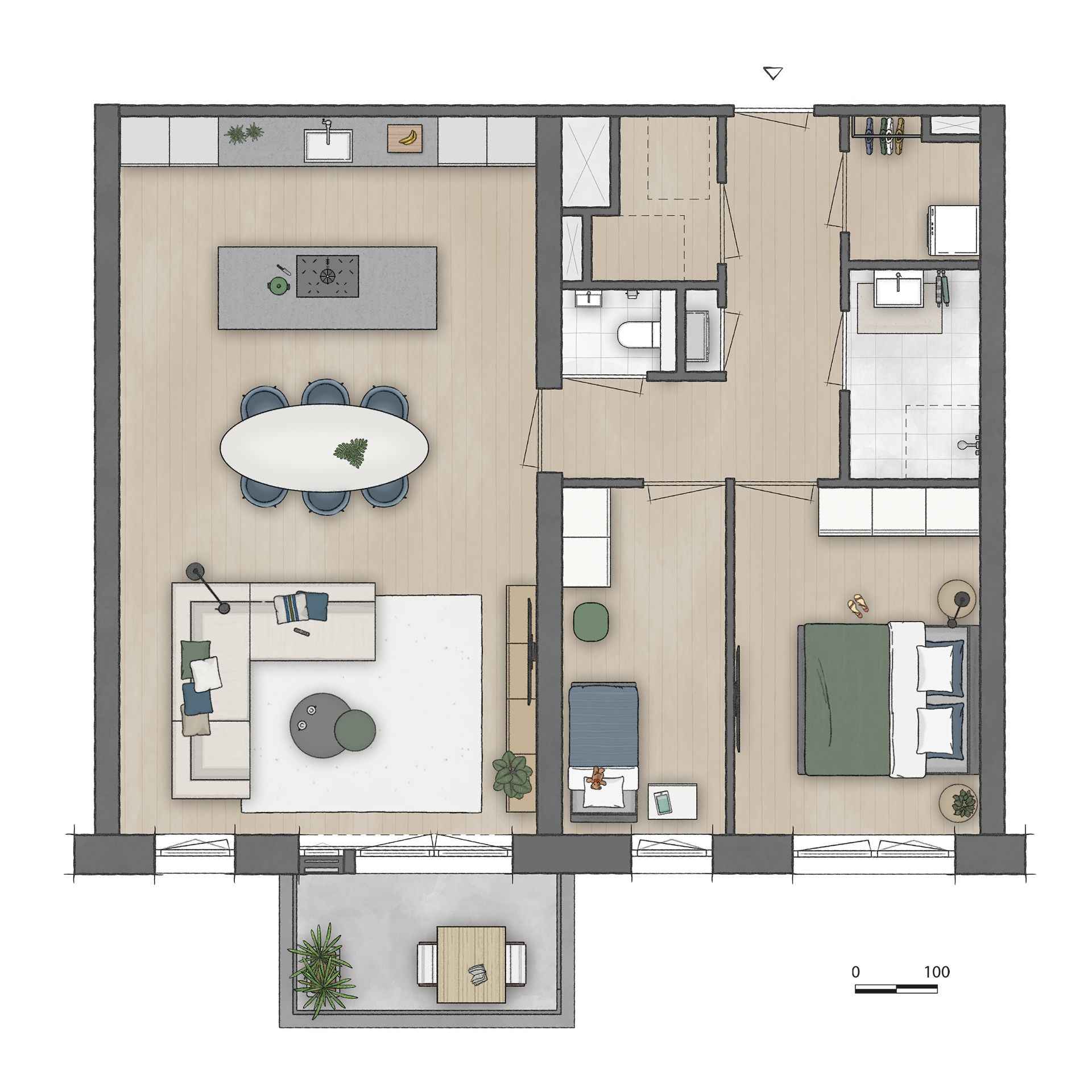 Type Asp appartement | Bouwnummers C0.02, C1.02, C2.02, C3.02, C4.02 | Genderkwartier Veldhoven | Gebouw: SONATE | Nieuwbouw schilderwerk | Schilder Veldhoven