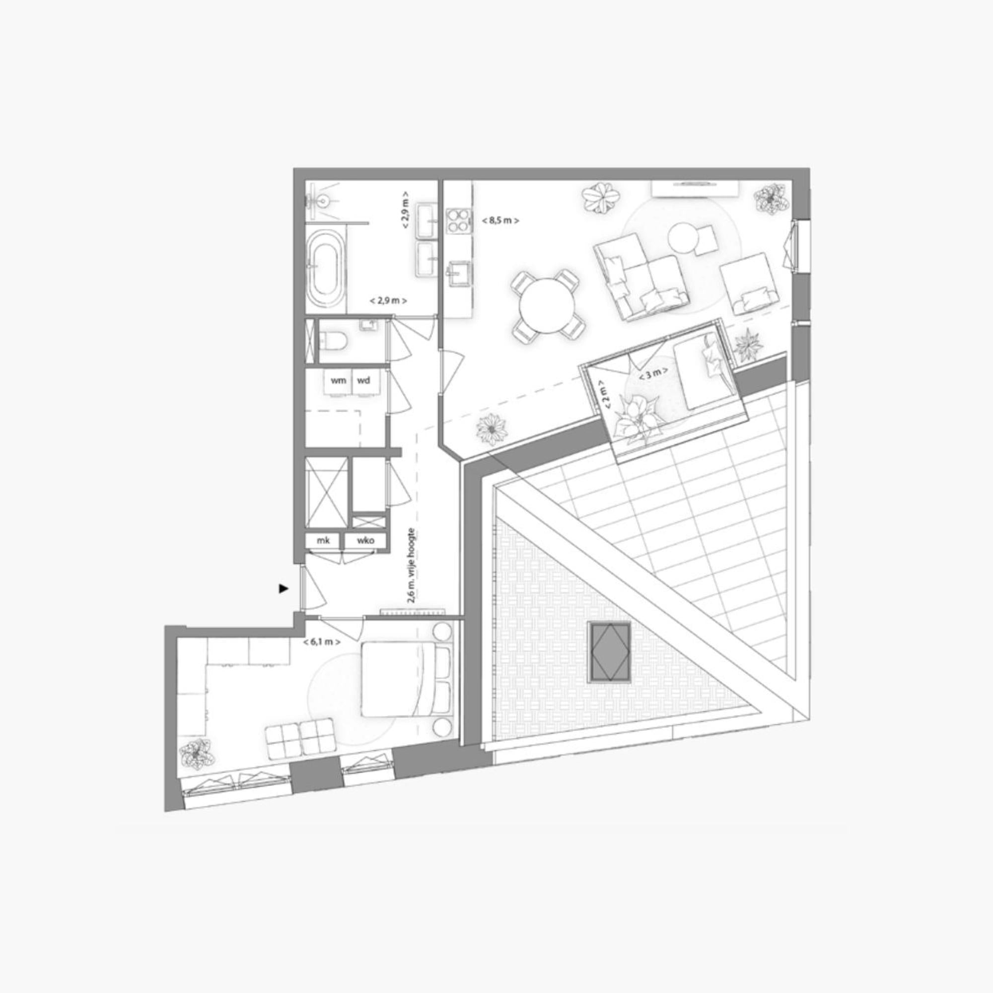 Type G appartement | Kavel 2.6.3 | Nieuw Bergen Eindhoven | Gebouw: VIOLET | Nieuwbouw schilderwerk | Schilder Eindhoven