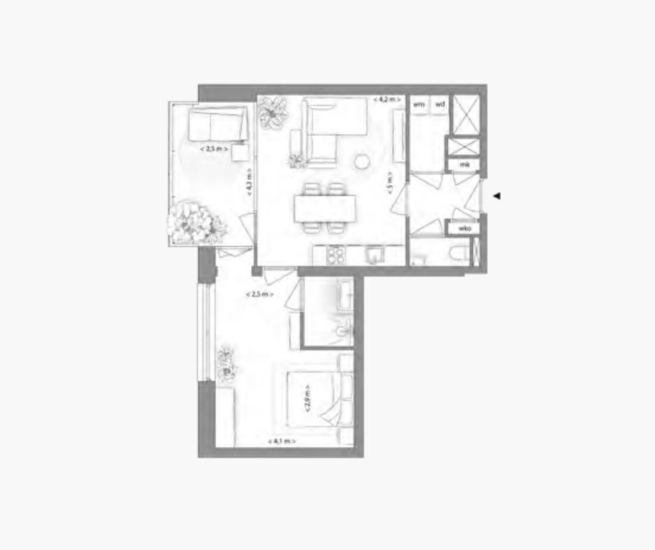 Type L appartement  | Kavels 3.1.2, 3.2.2, 3.3.2, 3.4.2 | Nieuw Bergen Eindhoven | Gebouw: BLUE | Nieuwbouw schilderwerk | Schilder Eindhoven