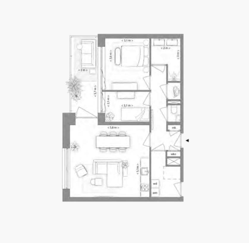 Type K appartement  | Kavels 3.1.3, 3.2.3, 3.3.3, 3.4.3 | Nieuw Bergen Eindhoven | Gebouw: BLUE | Nieuwbouw schilderwerk | Schilder Eindhoven