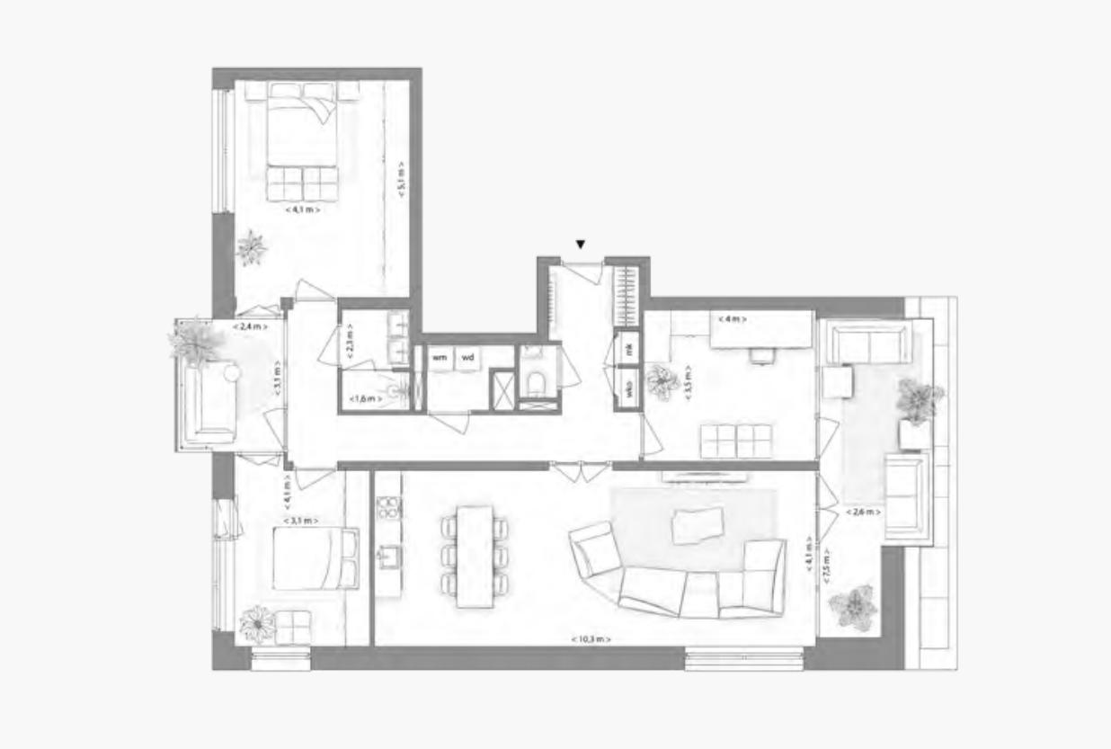 Type M appartement  | Kavel 3.5.1 | Nieuw Bergen Eindhoven | Gebouw: BLUE | Nieuwbouw schilderwerk | Schilder Eindhoven