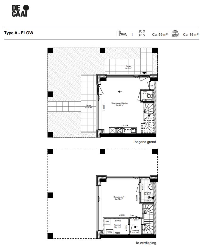 TYPE A appartement  | De Caai Eindhoven | Gebouw: FLOW | Nieuwbouw schilderwerk | Schilder Eindhoven